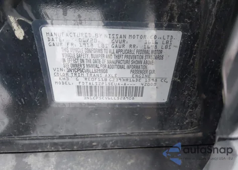 2020 Nissan Kicks Sv Xtronic Cvt z USA, uszkodzony, nr VIN 3N1CP5CV6LL528908